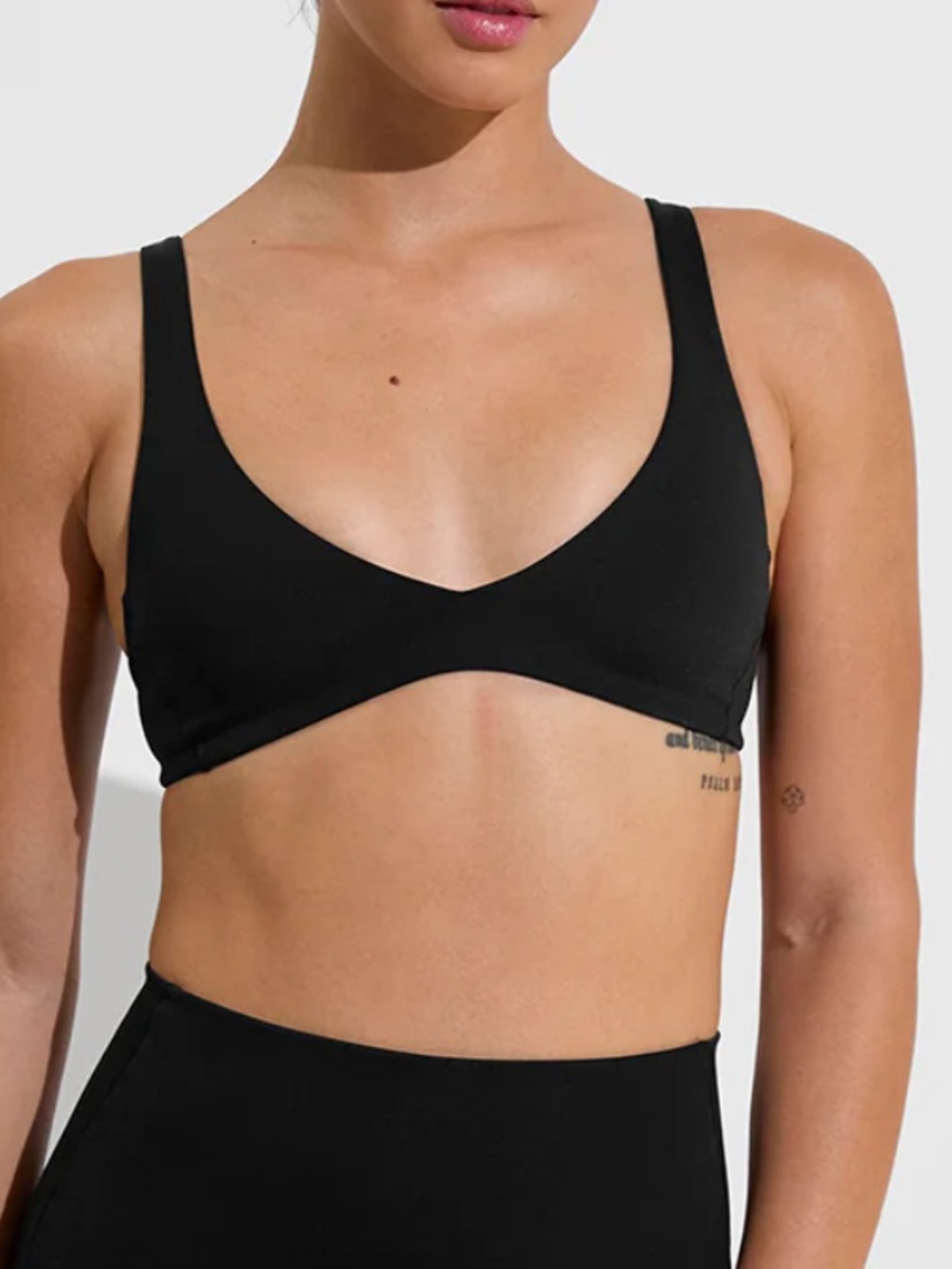 Left on Friday Plunge Bikini Top in Black